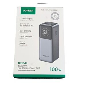 Cc3N UGREEN - Nexode 100W 12000mAh Fast Charge Power Bank‎ with Smart Display